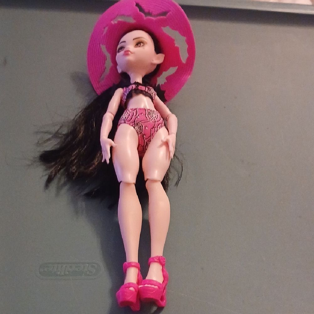 Pink and Black Fashion Doll with Hat
